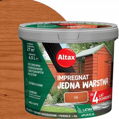 ALTAX IMPREGNACE NA ZAHRADNÍ DŘEVO 4,5L TEAK JEDNA VRSTVA
