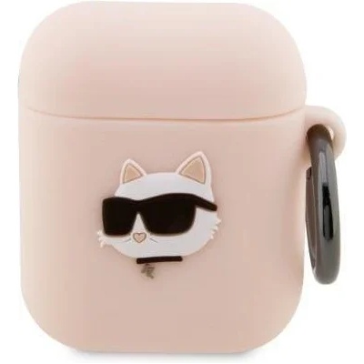 Karl Lagerfeld Кейс Karl Lagerfeld KLA2RUNCHP за AirPods 1/2, розов / розов, Silicone Choupette Head 3D (KF001474-0)