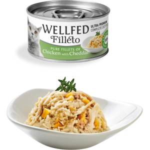 WELLFED Гурме за котки Wellfed Filleto Chicken & Cheddar, 70 гр