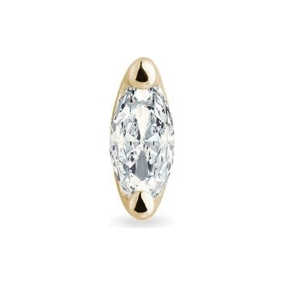 Klenota jedna diamantová marquise ve žlutém zlatě k0836013s