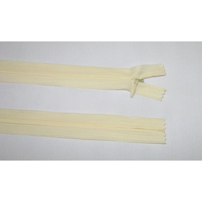 Zips krytý 3mm smotanová nedeliteľný 55cm dederon