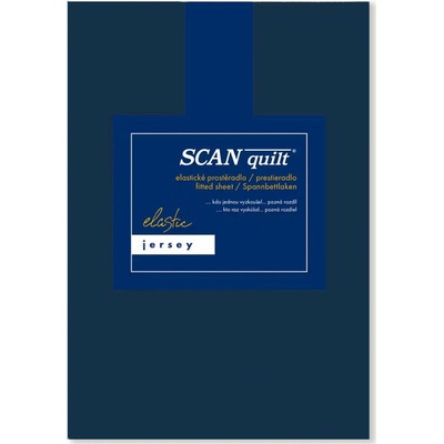 Scanquilt Prestieradlo jersey elastic tmavé modré 160x200