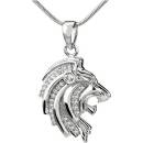 SILVEGO Prívesok hlava leva zo striebra s micro zirkónia JJJP0100