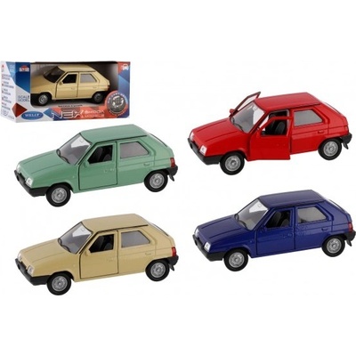 Welly Auto Škoda 100 kov plast 11cm na voľný chod v krabičke 15x7x7cm výber 4 farby 1:34