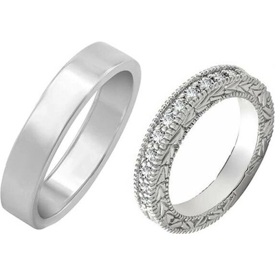 Eppi Vintage prsten s lab-grown diamanty a pánský plochý prsten Arroyo RW44450