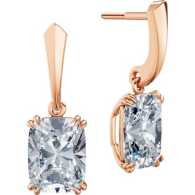 DF dámske náušnice 6439, růžové zlato s laboratorními diamanty o celkové váze 6.00 ct VS1/F