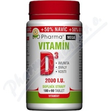 Bio-Pharma Vitamín D3 Mega 2000 I.U. 180+90 tabliet