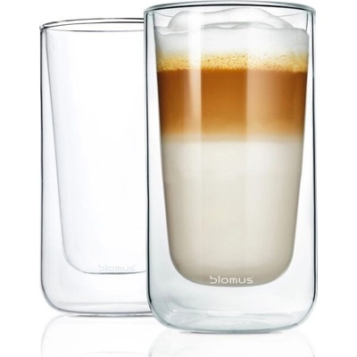 BLOMUS Комплект от 2 бр двустенни стъклени чаши nero за лате - 320мл (blomus-63655)