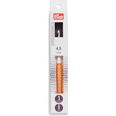 PRYM Háček na háčkování ergonomický plastový PRYM ERGO, velikost 4,5mm, délka 16cm