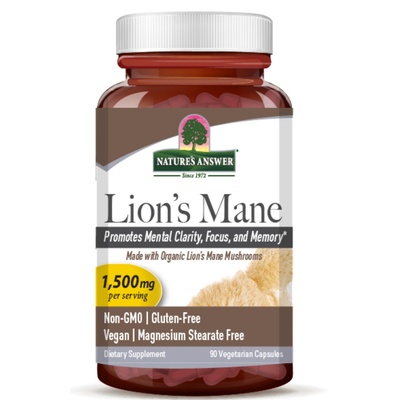 Nature's Answer Lion's Mane, екстракт от плодно тяло на гъба Lion's Mane, 1500 mg, 90 капсули