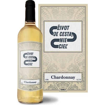 Sablio Život je cesta, nie cieľ Chardonnay biele suché víno 12 % 0,75 l (čistá fľaša)