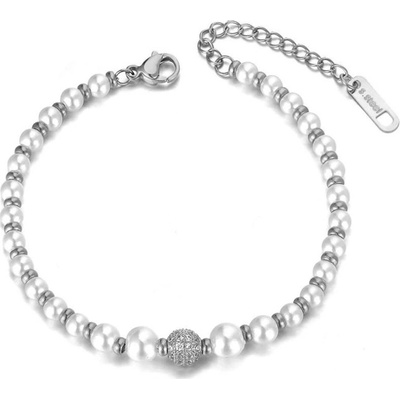 Victoria Filippi Stainless Steel perlový se zirkony Locatelli chirurgická ocel NRB19079-2/20 stříbrná