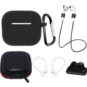HQWear Комплект кейс HQWear Silicone Case за AirPods 3, калъф, приставка за у (9145576276921)