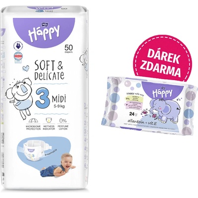 Bella Happy Soft & Delicate 3 - 5-9 kg 50 ks