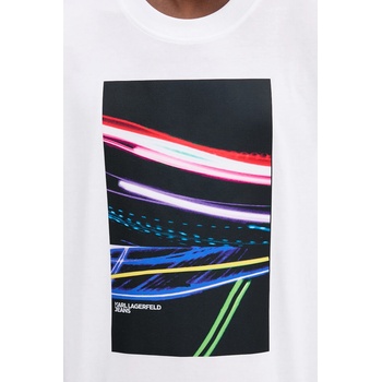 Karl Lagerfeld Jeans Памучна тениска Karl Lagerfeld Jeans в бяло с принт A3M17038 (A3M17038)
