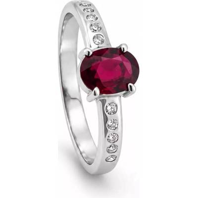 Stuchlík zlatý prsten s rubínem a diamanty 019246