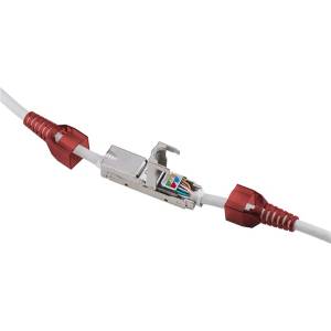 PremiumCord Patch кабел за вътрешно свързване, сгъваем, STP CAT6, модулен, без инструменти за монтаж, сив SRJBOX-03 (SRJBOX-03)