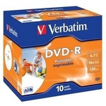 Verbatim DVD-R (10-pack)Printable/16x/4.7GB/Jewel (43521)