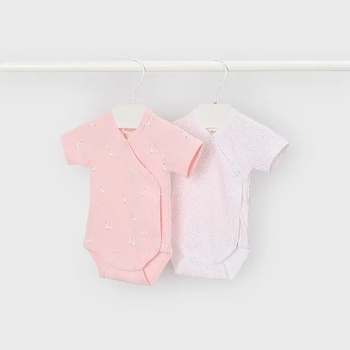 Mayoral Сет 2 къси бодита в розов цвят за новородено момиче Mayoral