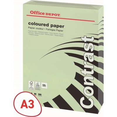 Barevný papír Office Depot Contrast A4 pastelově zelená 80 g 500 listů