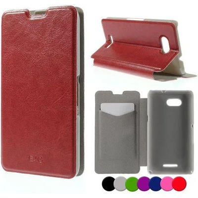 Sony Xperia E4g Wallet Кожен Калъф и Протектор