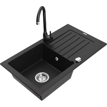 Mexen Pablo гранитна кухненска мивка с 1 корито, отцедник и кухненски (6510-77-670200-70)