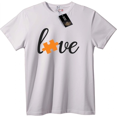NOONEBRAND Тениска Пъзелно Сърце на Любовта - 2XL, White