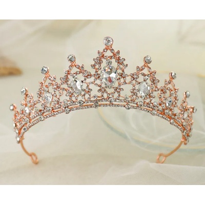 Naishide Jewelry svatební korunka do vlasů Baroque zlato růžová