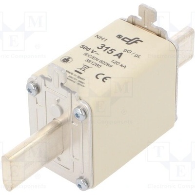 DF ELECTRIC 381280 Pojistka: tavná; keramická; 315A; 500VAC; 80VDC; gG; NH1