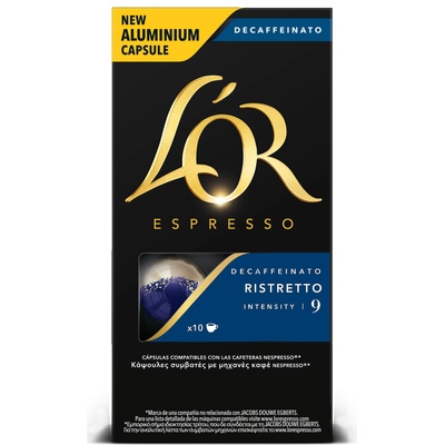L'OR L´OR Espresso Decaffeinato без кофеин Ristretto 10 алуминиеви капсули, съвместими с кафе машини Nespresso®*