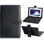  Tablet Bag 7" Leather w Keyboard, Black, G0214B