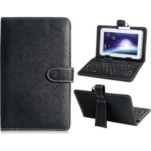  Tablet Bag 7" Leather w Keyboard, Black, G0214B