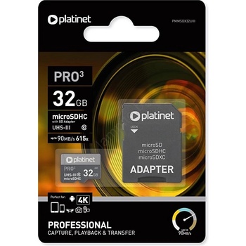 Platinet Pro microSDHC 32GB C10/U3 44003