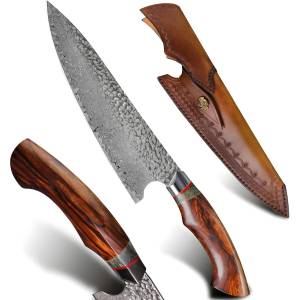 HARAHU Дамаски кухненски нож harahu ha-26692 - Кафяв kp26692