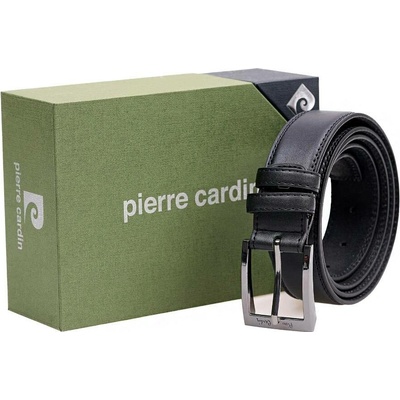 Pierre Cardin černý pánský kožený opasek černá 2505-GG30-NERO