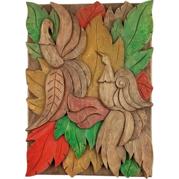 ORESHAK ПЛАСТИКА С ДЪРВОРЕЗБА ЦВЕТНИ ГЪЛЪБИ