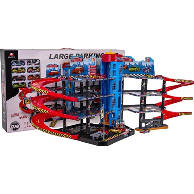 RKToys Vícepatrová garáž pro autíčka s autíčky 93 cm