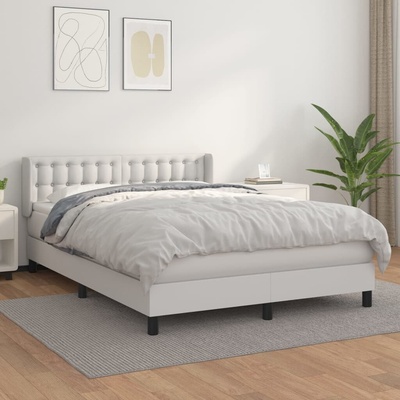 vidaXL 11461.3130776 Boxspring postel s matrací bílá umělá kůže