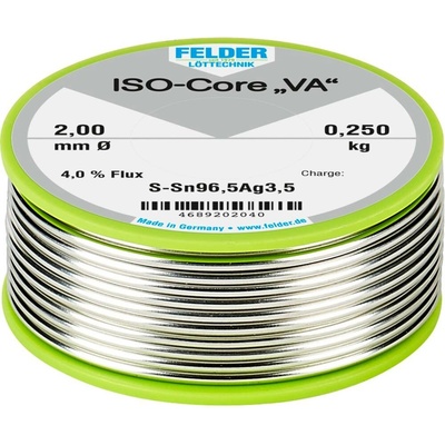 Felder ISO-Core VA pájecí cín cívka Sn96,5Ag3,5 0.250 kg 2 mm