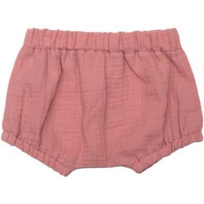 MUFFIN MODE kraťasy z mušelínu Muslin Bloomers GOTS starorůžové