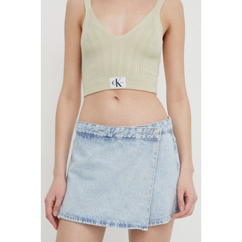 Calvin Klein Jeans Дънков къс панталон Calvin Klein Jeans в синьо с изчистен дизайн висока талия J20J222802 (J20J222802)