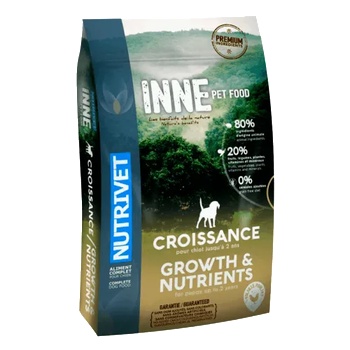 Nutrivet Inne Dogs Growth & Nutrients - храна за подрастващи кученца от 2 месеца до 2 години БЕЗ ЗЪРНО, за всички породи, Франция - 12 кг