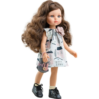 Paola Reina Oblečenie pre bábiky 32 cm Šaty s potlačou a kabelkou pre Carol
