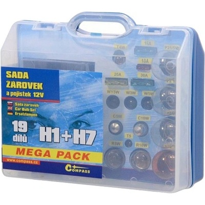 Compass Sada autožárovek MEGA H1+H7+pojistky 08517