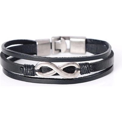 Predator Q1 Red Fury – pánské náramky, SET, nekonečno černá kůže pánské náramky Predator Q1 25