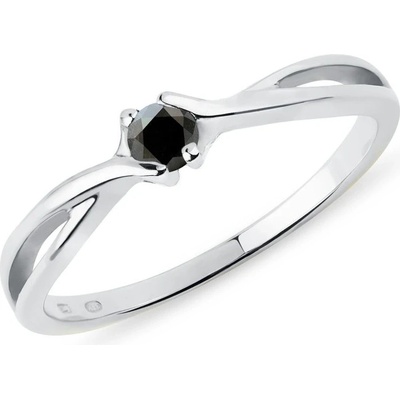 Klenota Zlatý prsteň s čierným diamantom k0066022