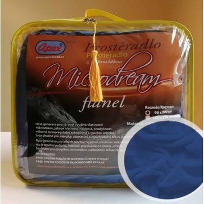 Apex mikroplyš prostěradlo tmavě modré 90x200
