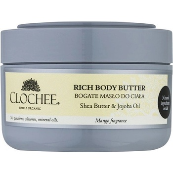Clochee Simply Organic vyživujúce telové maslo Mango Fragnance (Shea Butter & Jojoba Oil) 250 ml