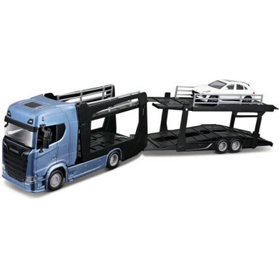 Bburago Multicar Carrier Scania 770S a Porsche Macan 1:43