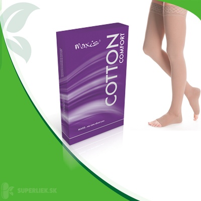 Maxis COMFORT COTTON STEHENNÉ PANČUCHY normálne bez špice s krajkou bronz